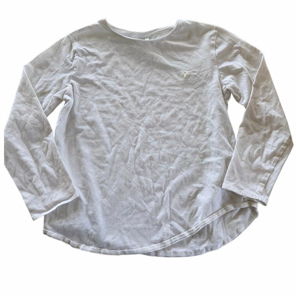 Zara Heart Embroidered Pink Long Sleeve Tee Girls 7